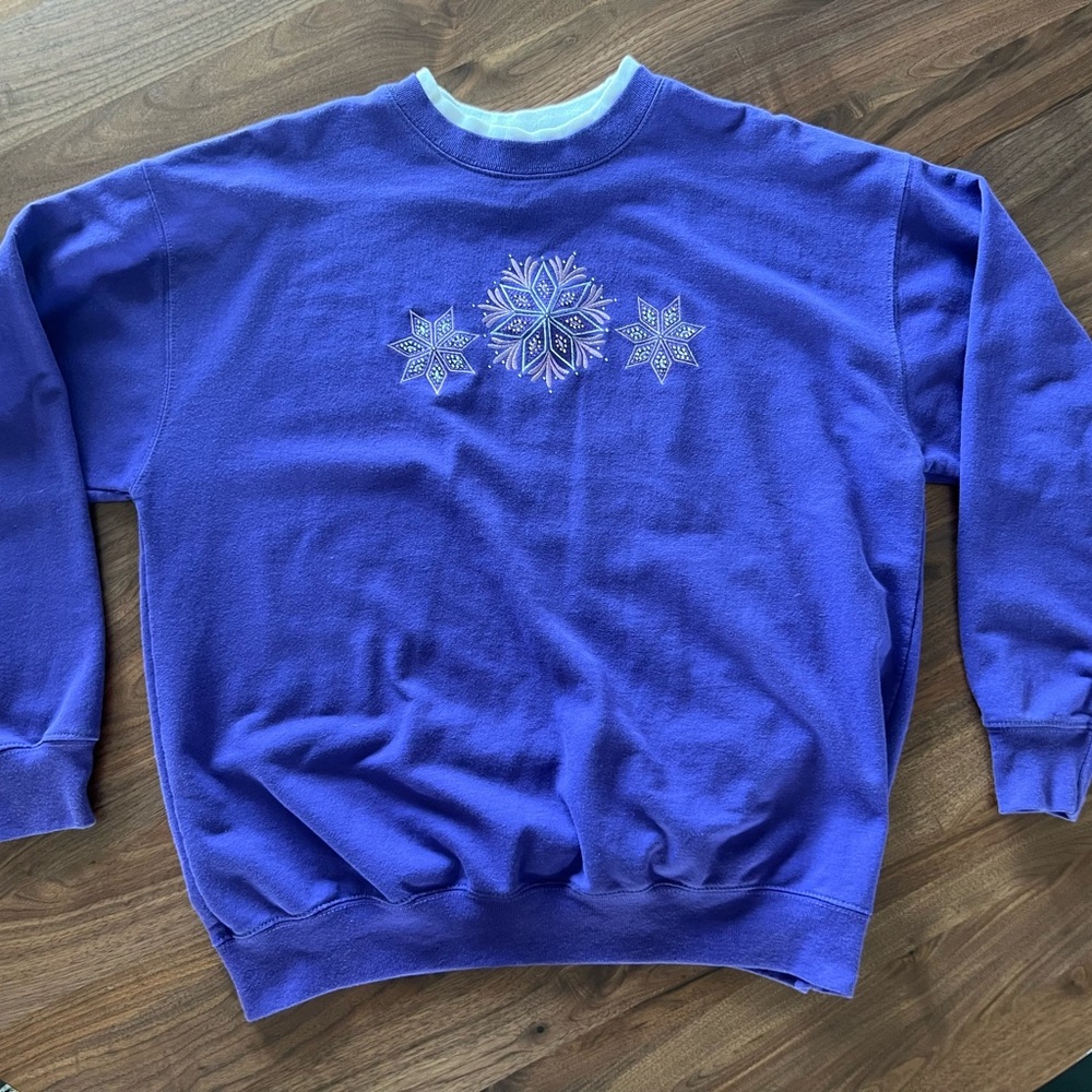 Purple Snowflake Womens Sweater
